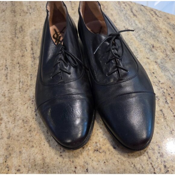 Yves Saint Laurent YSL Mens Sz 9 Leather Cap Toe Lace-Up Oxfords Black Leather main image 16